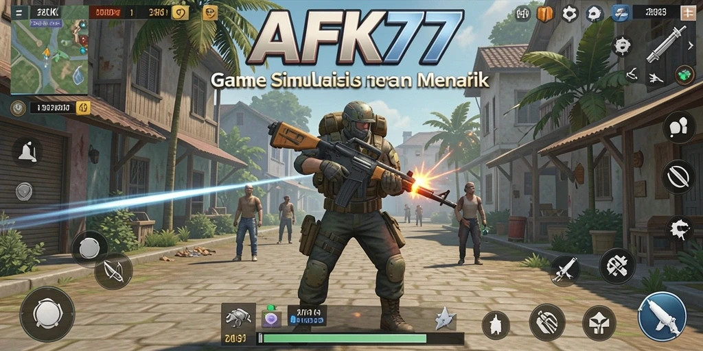 Screenshot gameplay AFK77 menunjukkan aksi seru dalam dunia simulasi.
