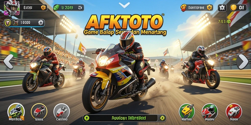 Tampilan gameplay AFKTOTO yang menegangkan di jalur balap.