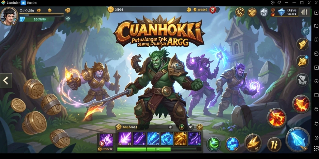 Tampilan gameplay mendebarkan dalam dunia ARPG CUANHOKI.