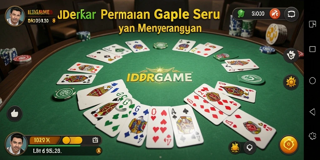 Screenshot gameplay seru IDRGAME yang menampilkan aksi Gaple.