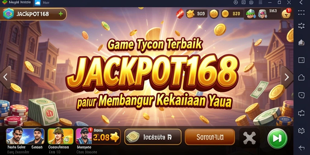 Screenshot JACKPOT168 menampilkan gameplay Tycoon yang seru.