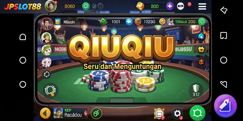 Tampilan gameplay QiuQiu yang seru dan interaktif.