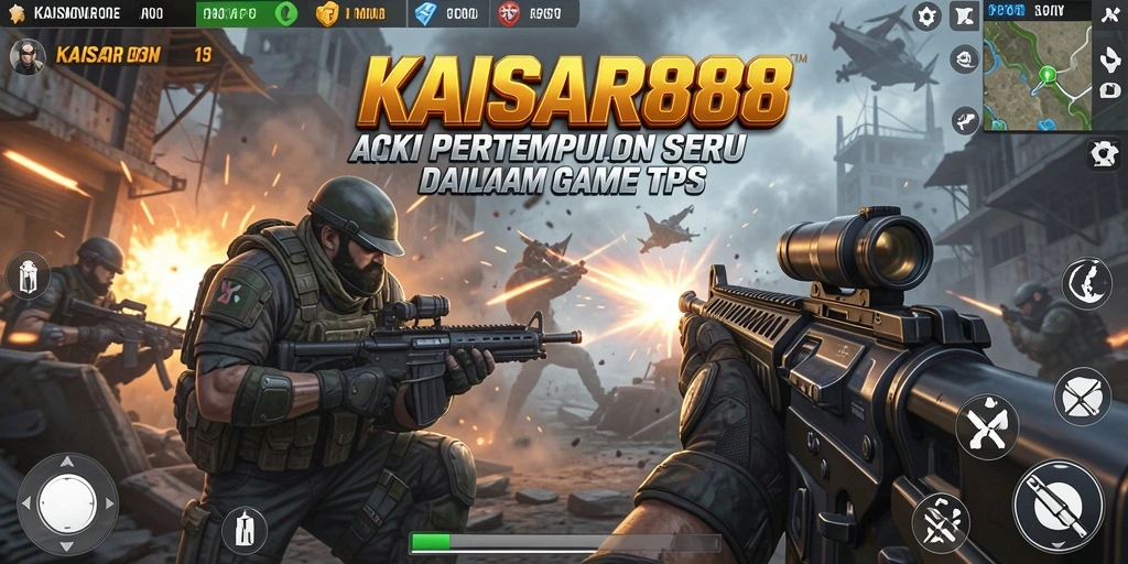 Tampilan gameplay seru dari KAISAR888 dalam aksi TPS.