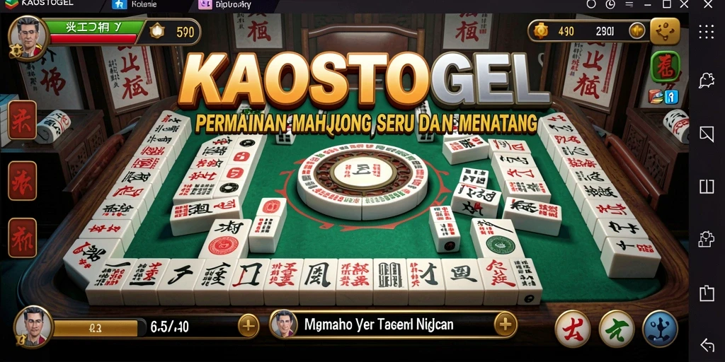 Screenshot dari gameplay KAOSTOGEL menampilkan keseruan permainan Mahjong.