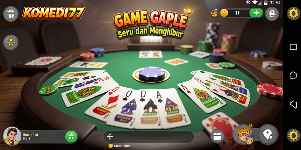 Screenshot gameplay KOMEDI77 yang menggambarkan keseruan permainan Gaple.