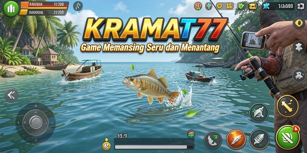 Screenshot KRAMAT77 menunjukkan gameplay memancing yang seru dan menantang.