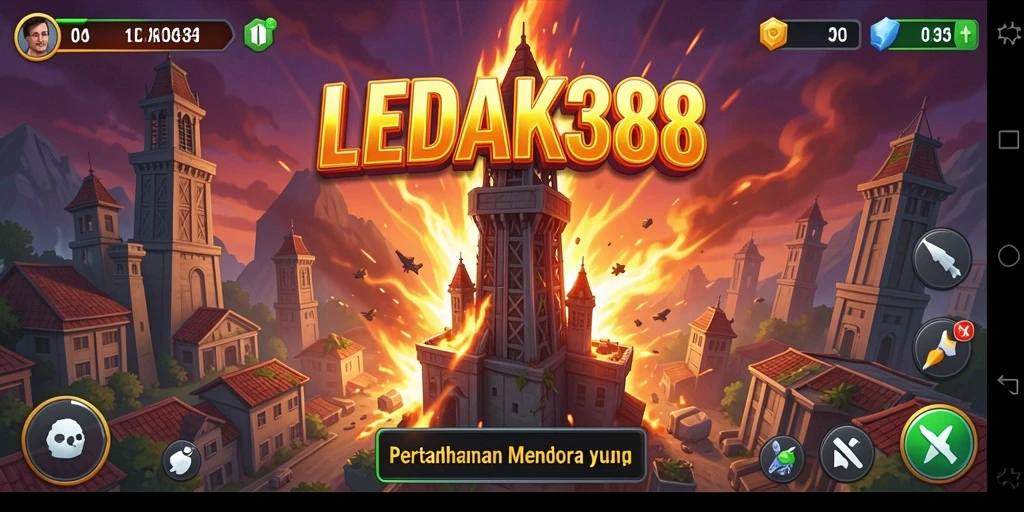 Tampilan gameplay <strong>LEDAK388</strong> yang mendebarkan dalam pertarungan Tower Defense