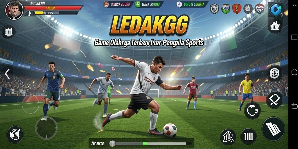 Tampilan gameplay <strong>LEDAKGG</strong> dengan aksi olahraga yang seru dan mendebarkan.
