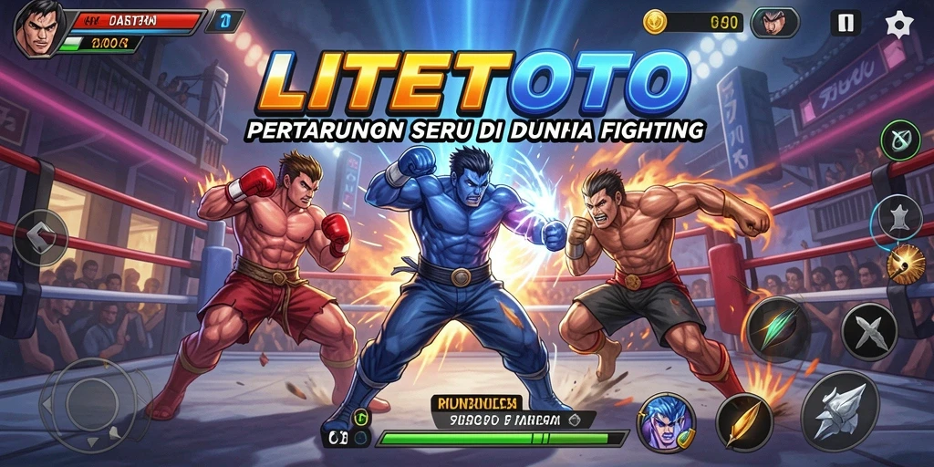 Tangkapan layar gameplay LITETOTO menampilkan aksi pertarungan yang intens.