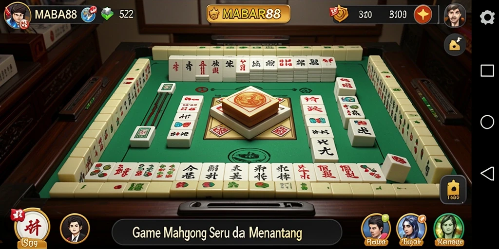 Tampilan gameplay menarik dari MABAR88 saat bermain Mahjong.