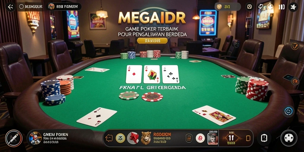 Tampilan menarik dari gameplay Poker di MEGAIDR.