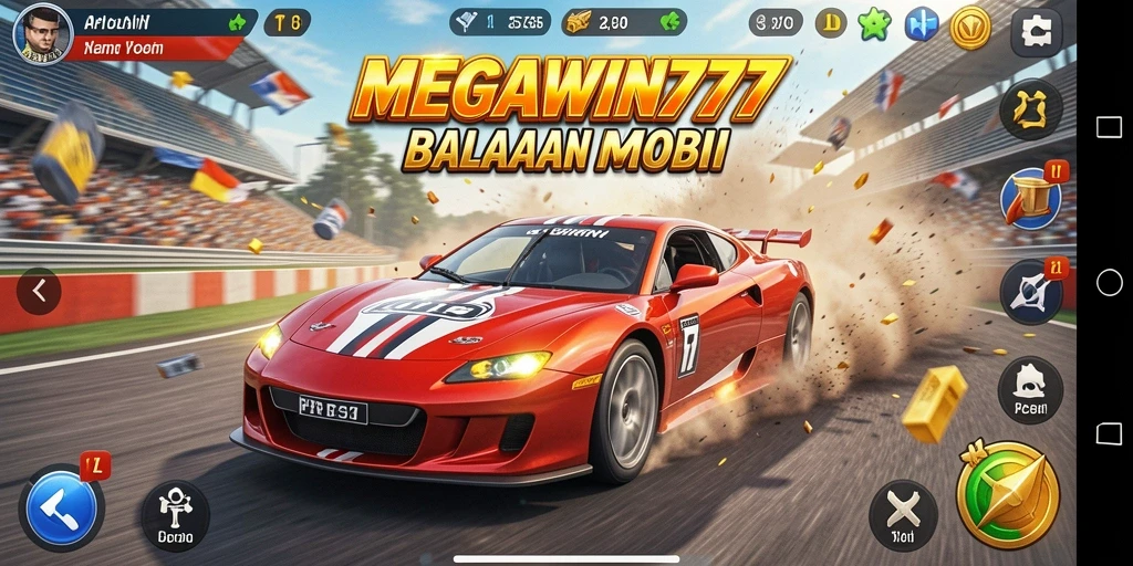 Gameplay Racing yang menegangkan dan seru dalam MEGAWIN777.