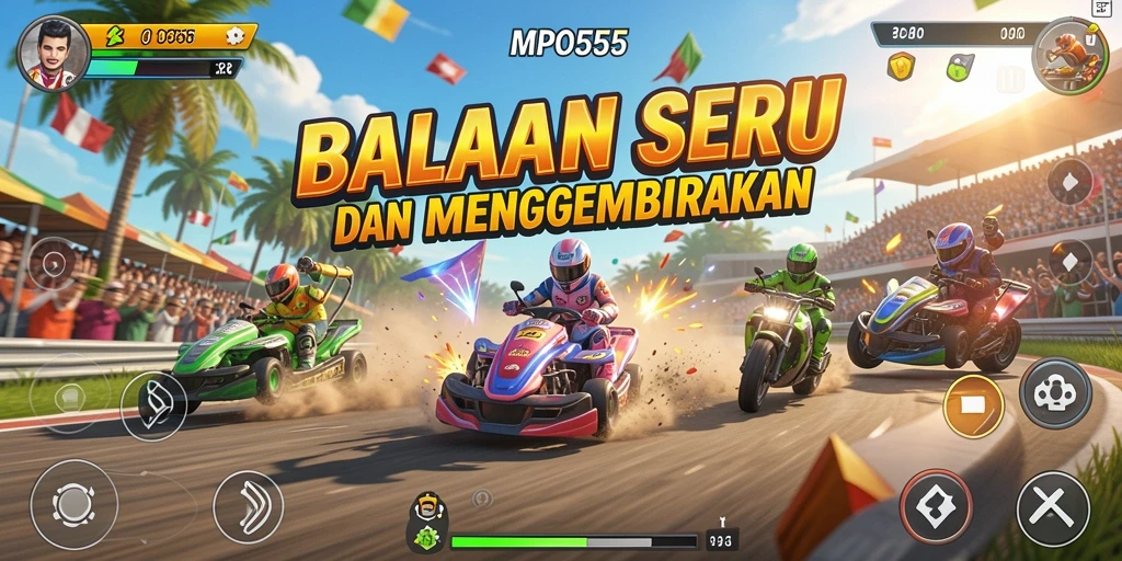 Gameplay seru dengan mobil dan trek balapan menantang.