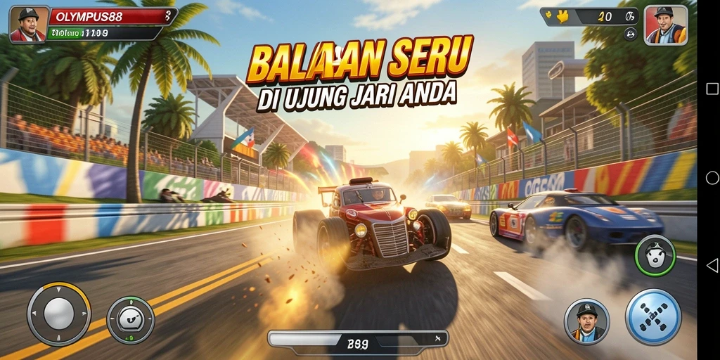 Gameplay balap seru di OLYMPUS88 dengan grafis menawan.