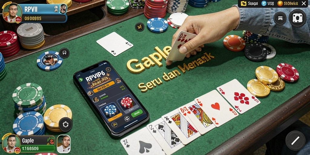 Gameplay seru RPVIP6 dalam game Gaple yang menyenangkan.