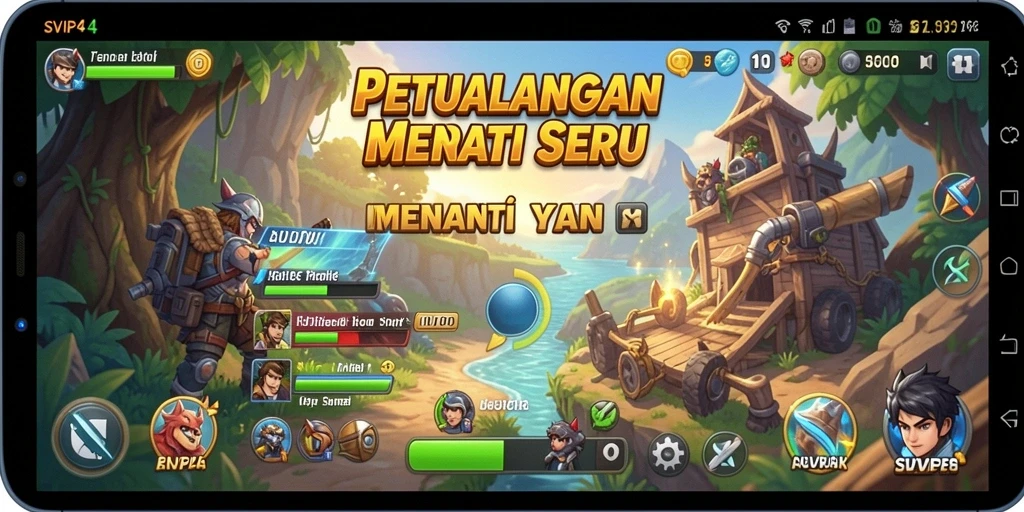 Screenshot gameplay SVIP4 menampilkan momen petualangan yang mendebarkan.