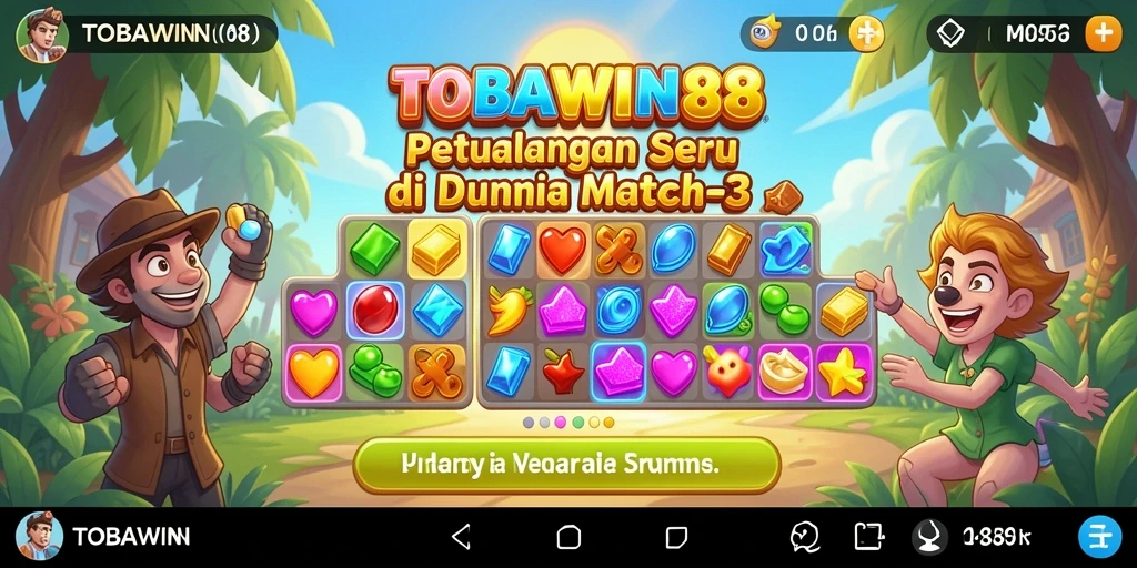 Gameplay menarik TOBAWIN88 dengan kombinasi warna-warni.