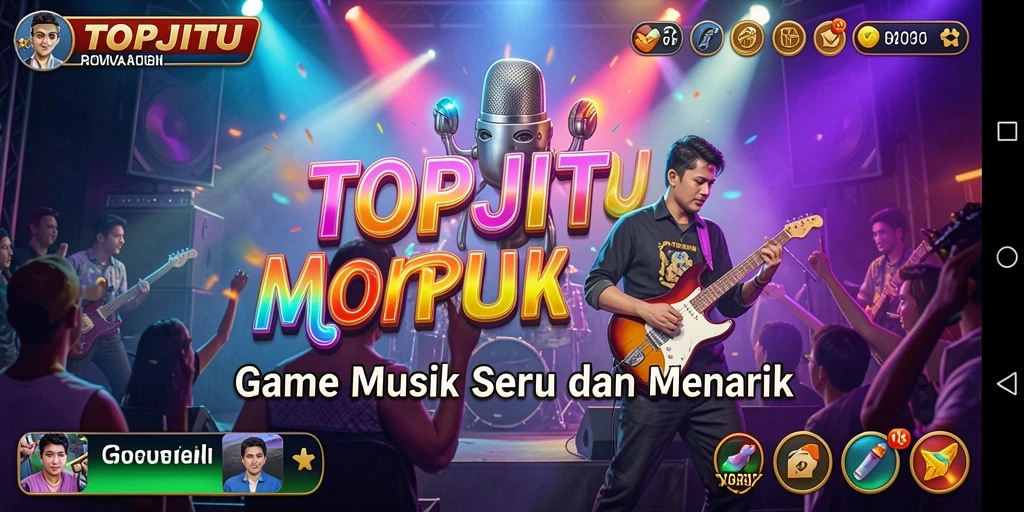 Tampilan gameplay seru TOPJITU dengan berbagai lagu menarik.
