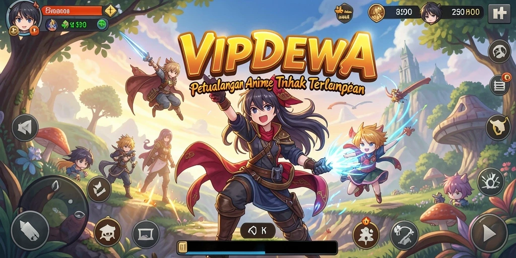 Gameplay <strong>VIPDEWA</strong> menunjukkan karakter anime yang beraksi dengan grafis menawan.