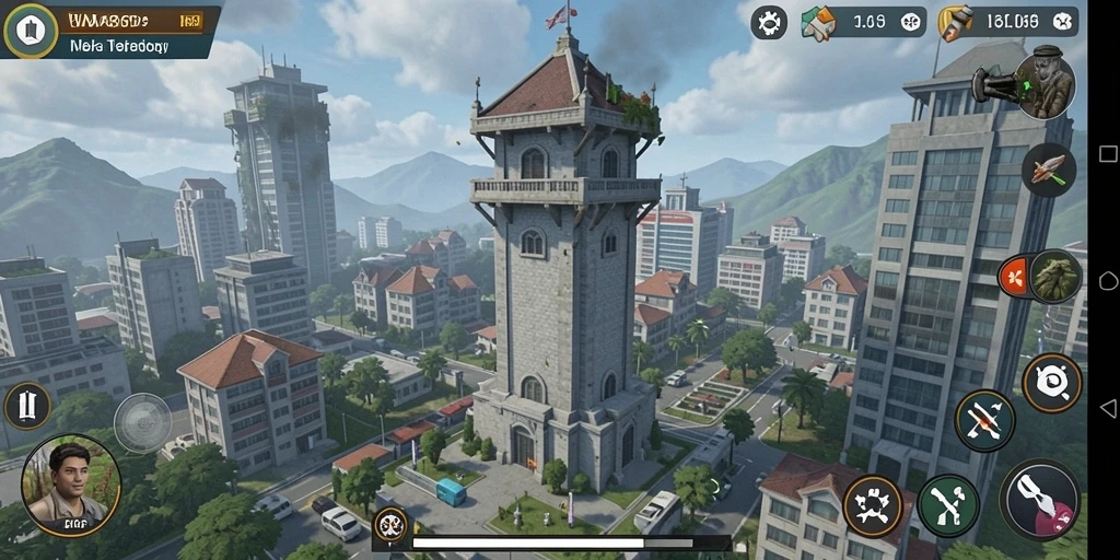 Tampilan aksi gameplay Tower Defense yang menegangkan dari WA369.