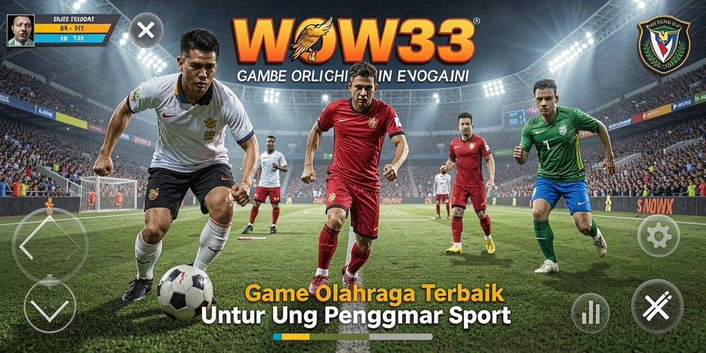 Screenshot dari gameplay WOW33 yang menunjukkan pertandingan olahraga seru.