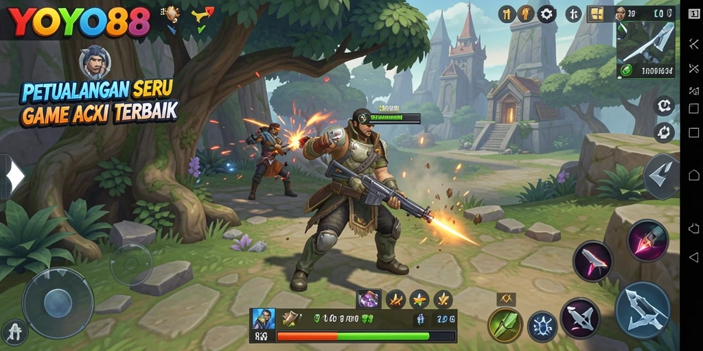 Menampilkan aksi seru dalam gameplay YOYO88 yang mendebarkan.